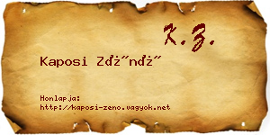Kaposi Zénó névjegykártya